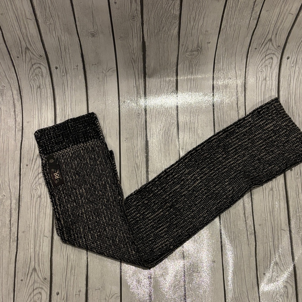 Ralph Lauren Black Label Black and natural wool scarf
